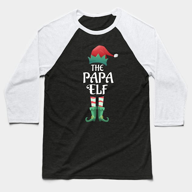 The Papa Elf Christmas Matching Pajama Family Party Gift Baseball T-Shirt by BooTeeQue